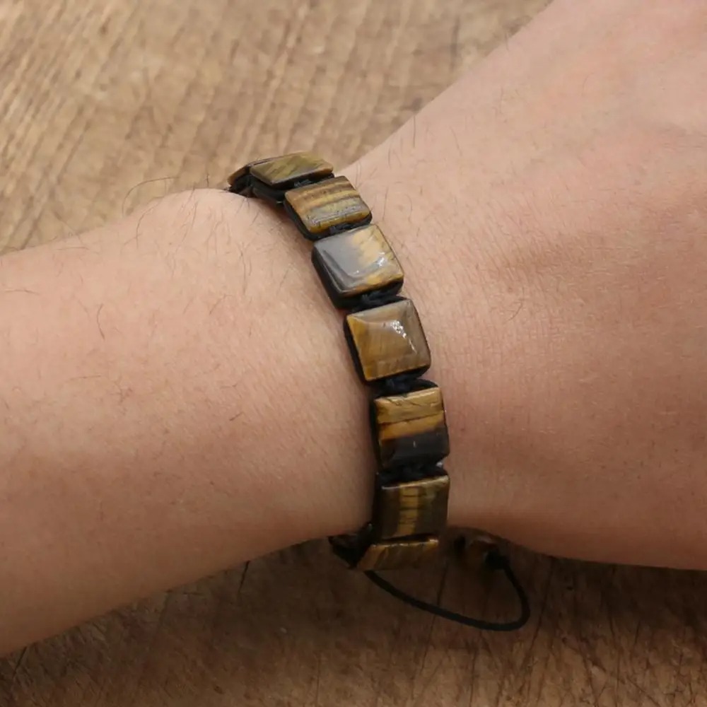 Bracelet tressé avec pierres d'oeil de tigre - Ancrage Primal 6 Bracelet tressé avec pierres d'oeil de tigre