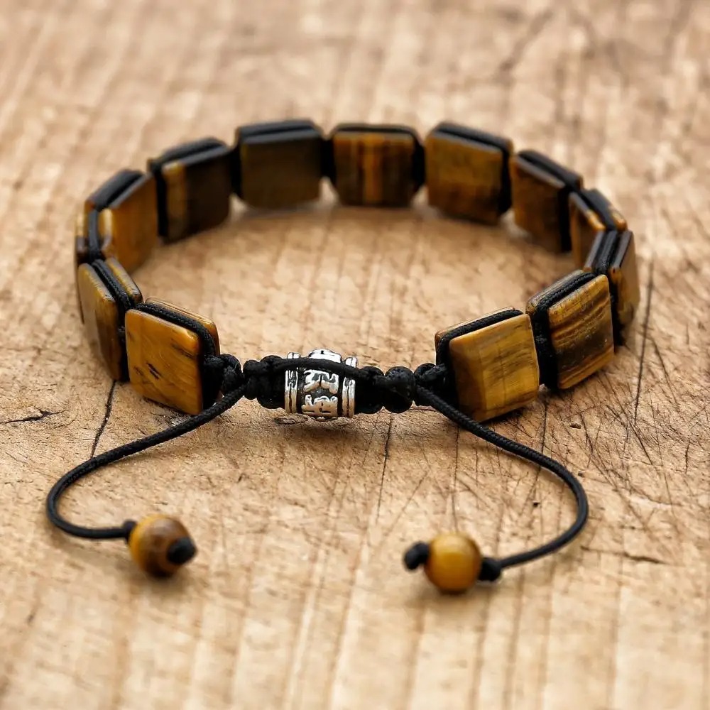 Bracelet tressé avec pierres d'oeil de tigre - Ancrage Primal 5 Bracelet tressé avec pierres d'oeil de tigre