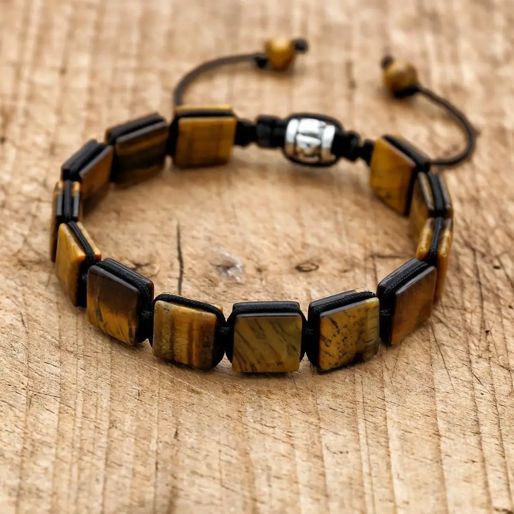 Bracelet tressé avec pierres d'oeil de tigre - Ancrage Primal 4 Bracelet tressé avec pierres d'oeil de tigre