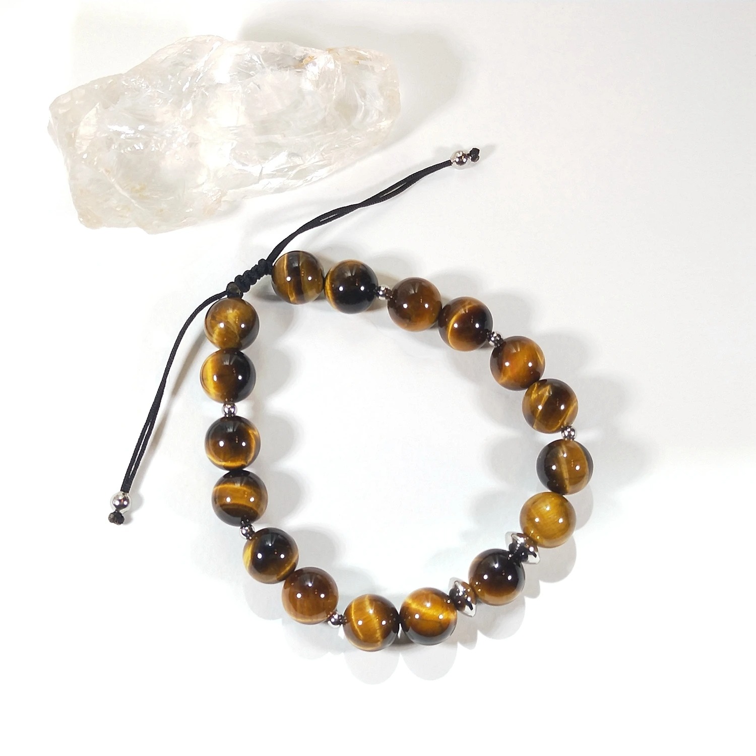 Bracelet en perles d'oeil de tigre pour homme - Instinct Fauve 3 Bracelet en perles d'oeil de tigre pour homme