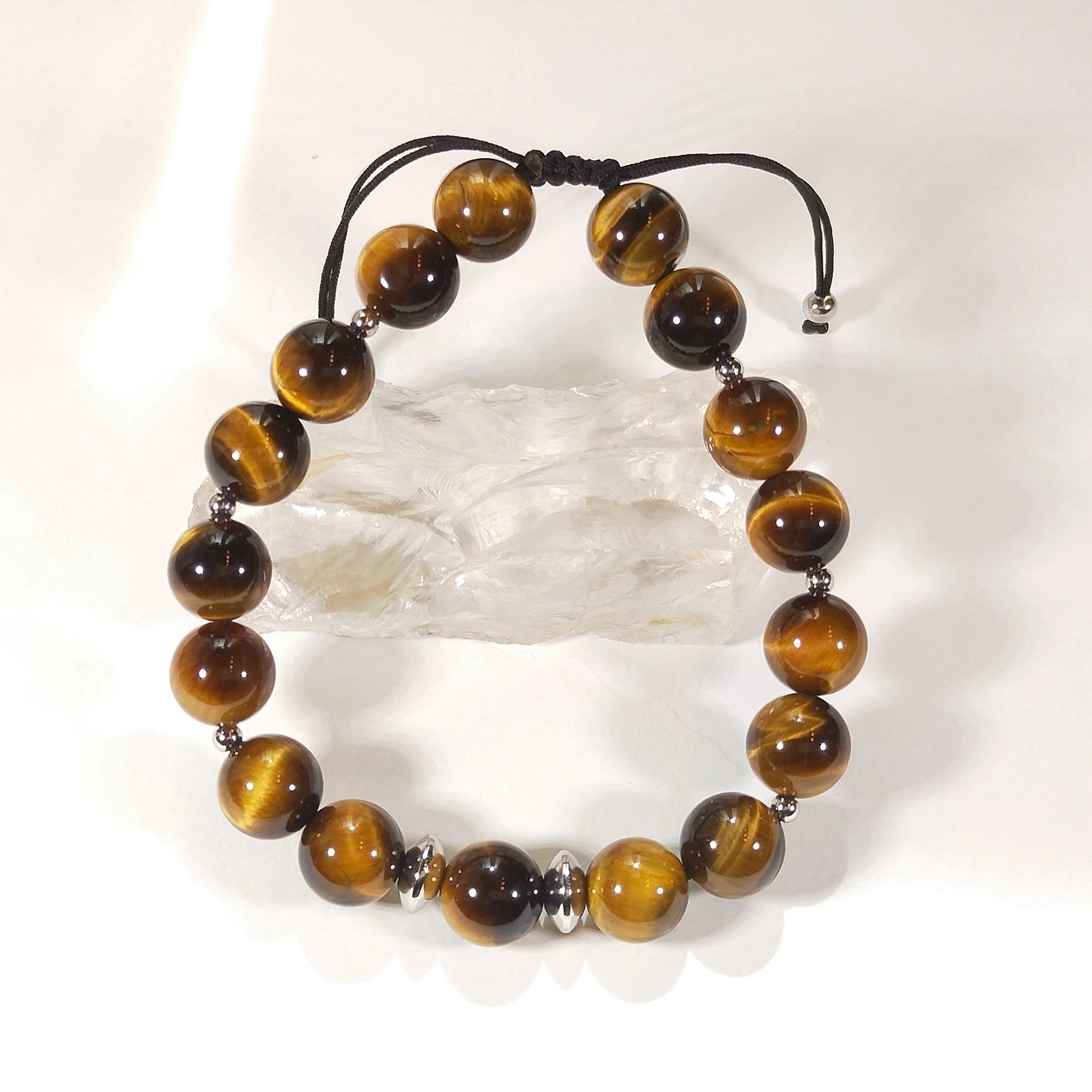 Bracelet en perles d'oeil de tigre pour homme - Instinct Fauve 1 Bracelet en perles d'oeil de tigre pour homme
