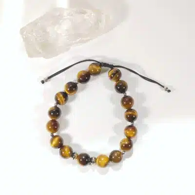Bracelet en perles d'oeil de tigre pour homme
