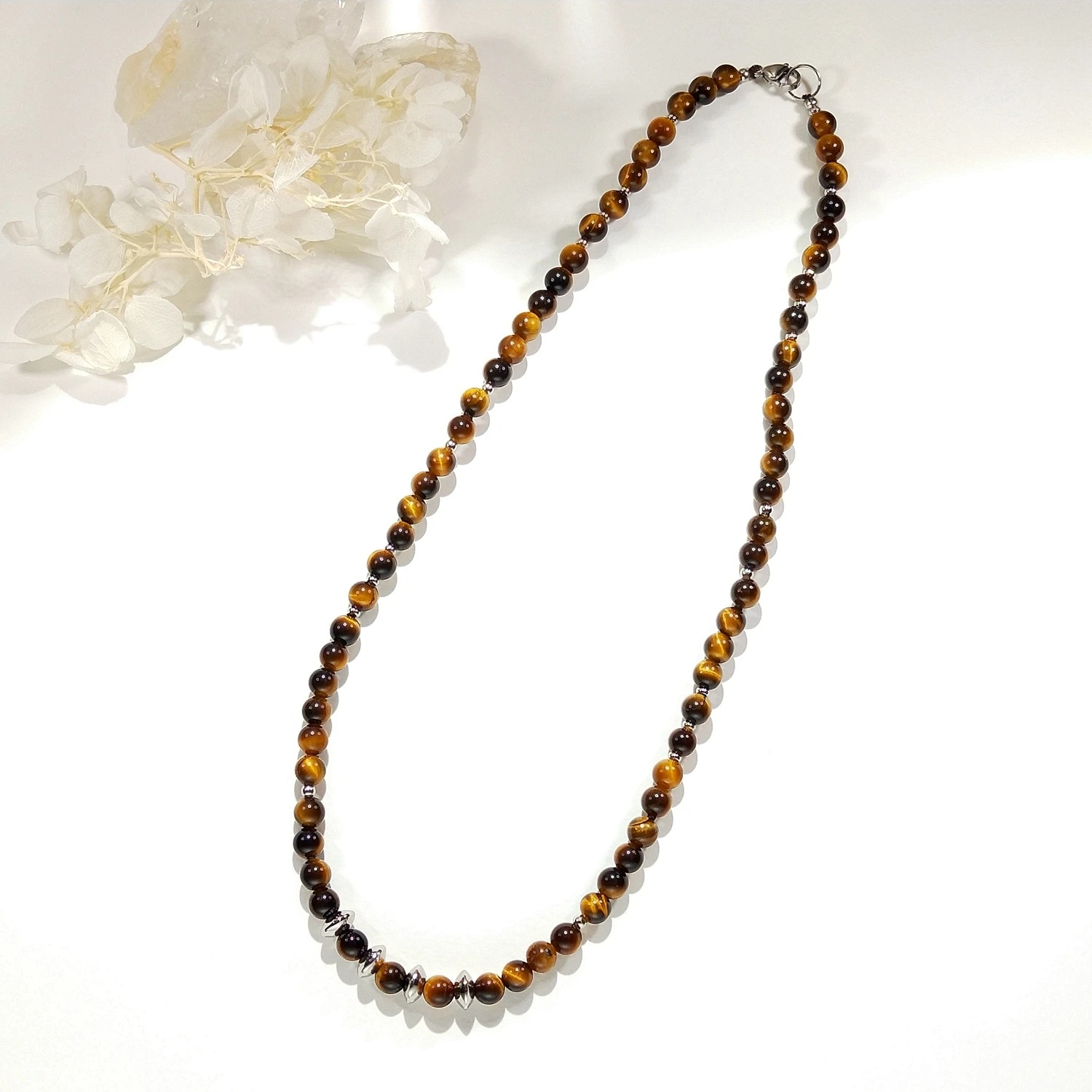 Collier en perles d'oeil de tigre - Regard Souverain 6 Collier en perles d'oeil de tigre