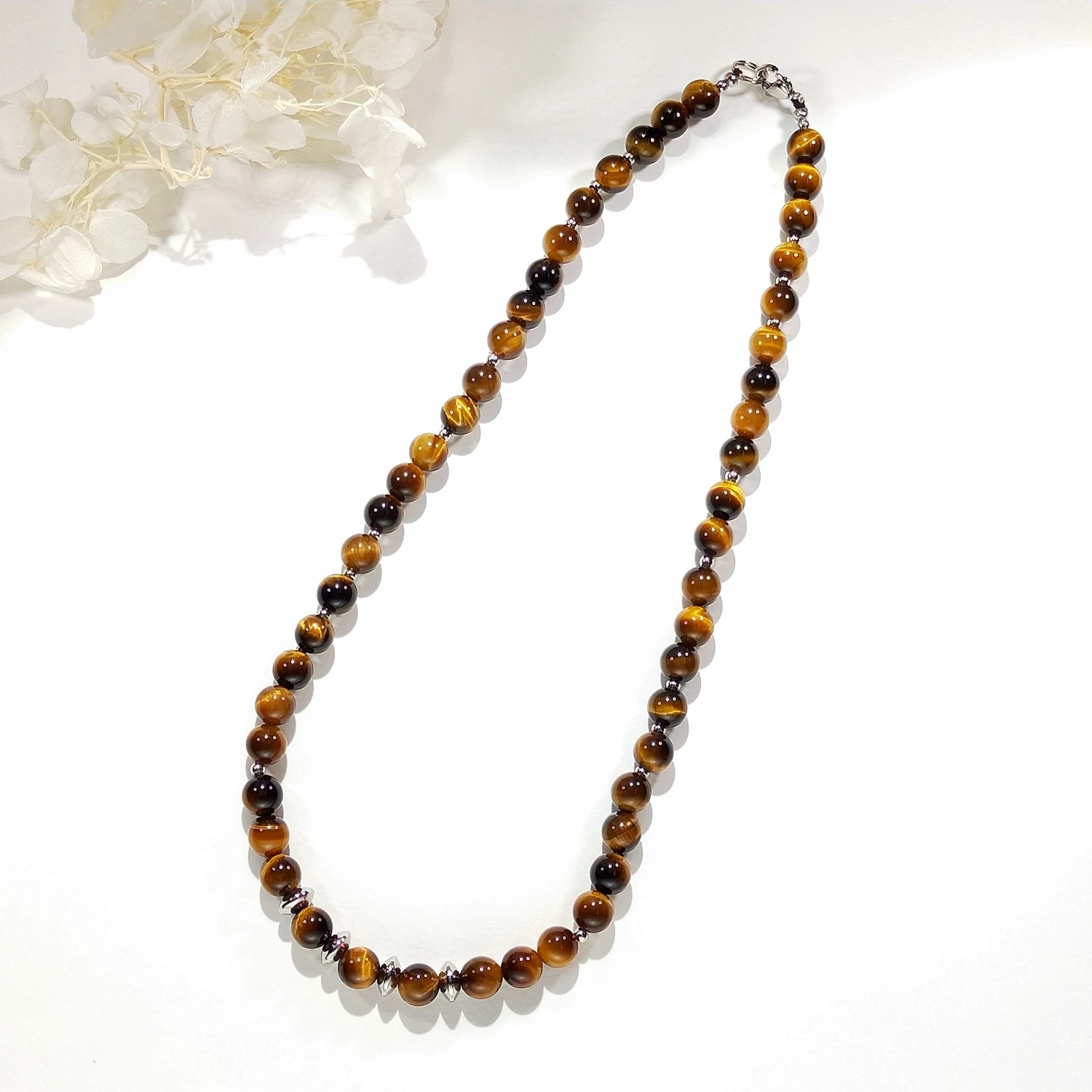 Collier en perles d'oeil de tigre - Regard Souverain 5 Collier en perles d'oeil de tigre