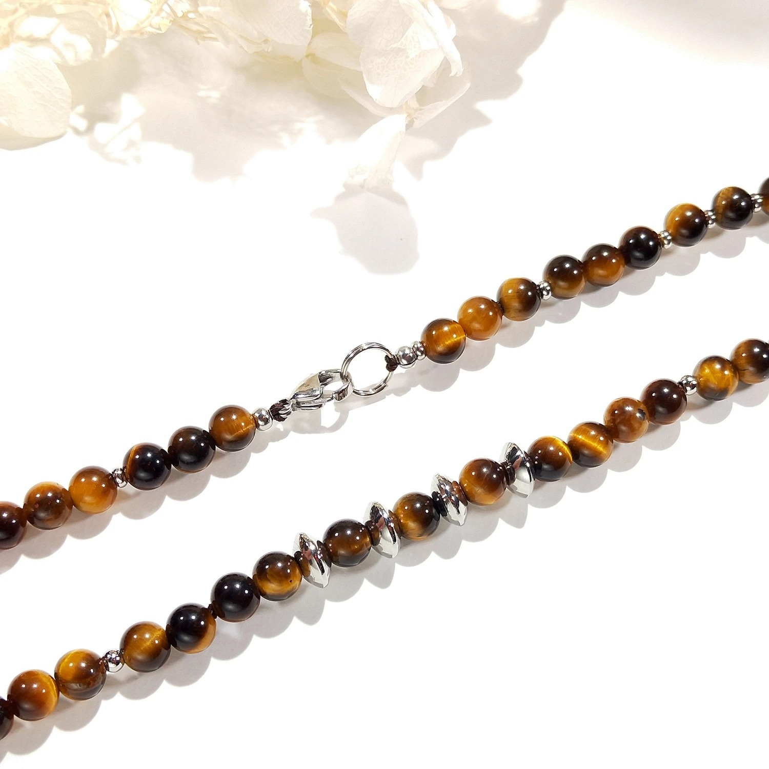 Collier en perles d'oeil de tigre - Regard Souverain 3 Collier en perles d'oeil de tigre